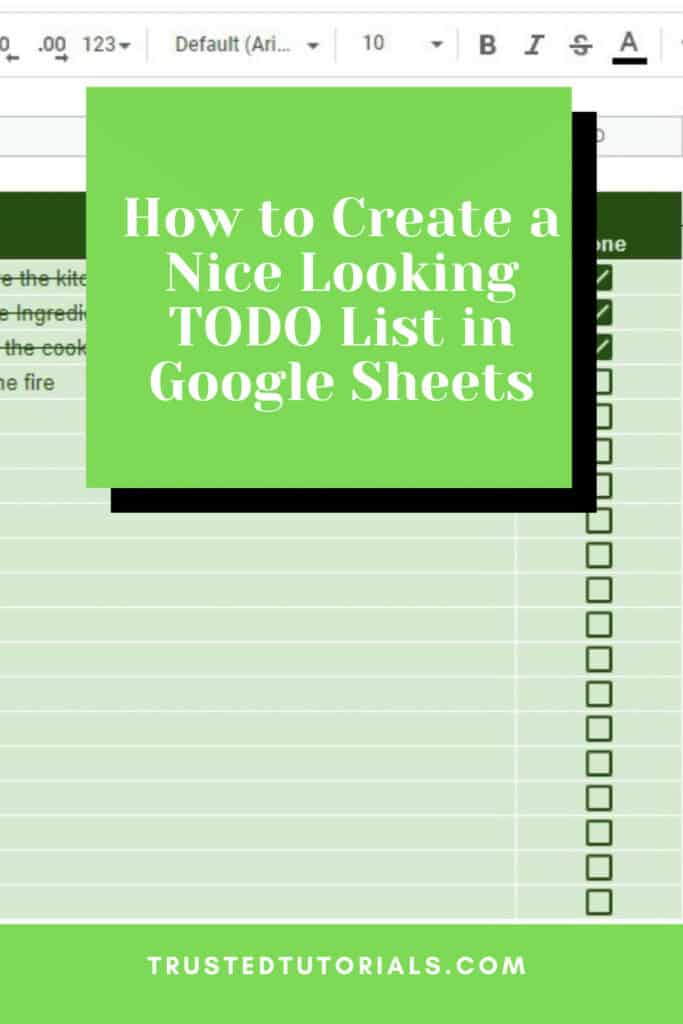 How to Create a Nice Looking TODO List in Google Sheets