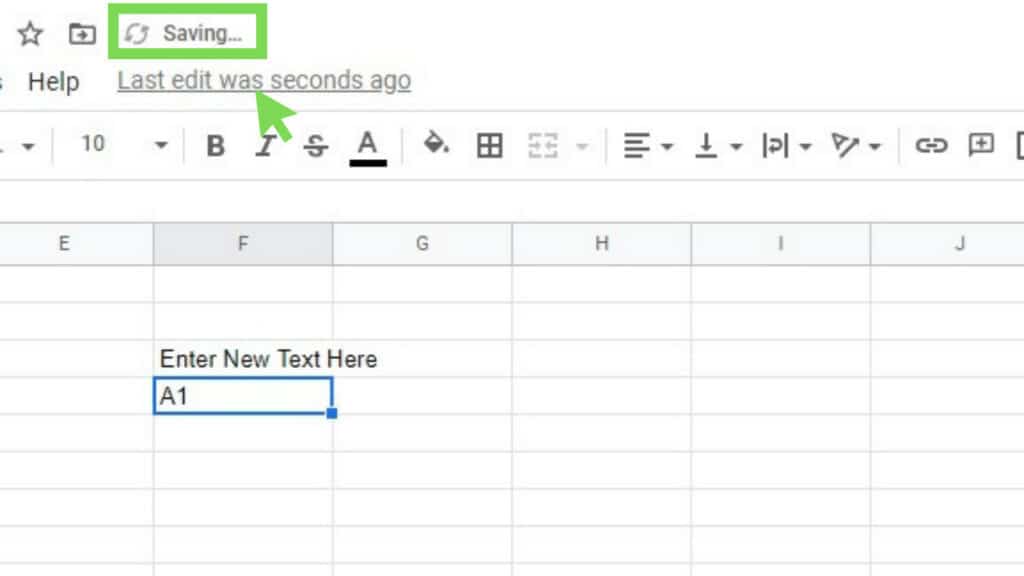 Typing and entering caused Google Sheets to automatically save