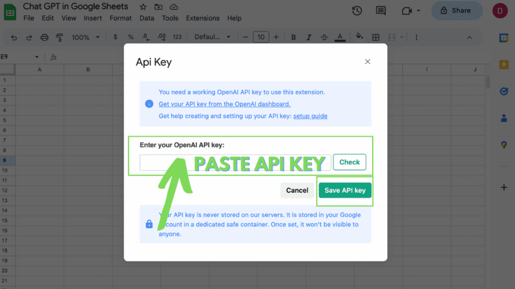 Add your API key. Check it and then click on Save API key