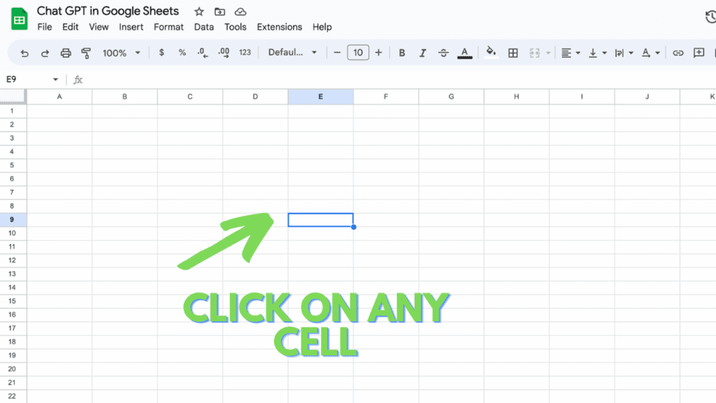 Go to a cell where you want to add the formula